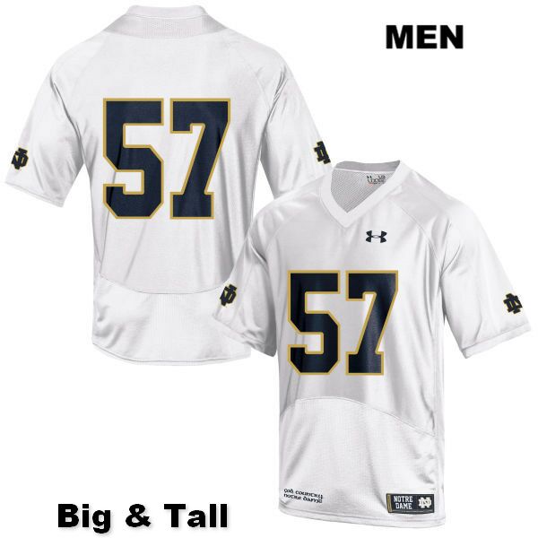 Men's NCAA Notre Dame Fighting Irish #57 Jayson Ademilola Stitched College Under Armour Authentic White Big & Tall No Name Football Jersey UZ10M30JO